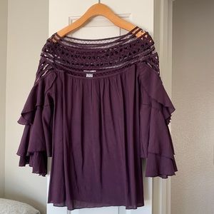 Plum Flowy Blouse